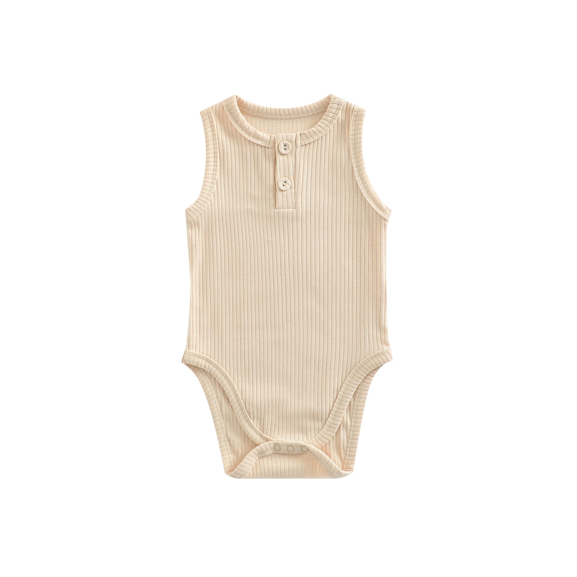 Pure Cotton Sunken Stripe Baby Girl Rompers Vest