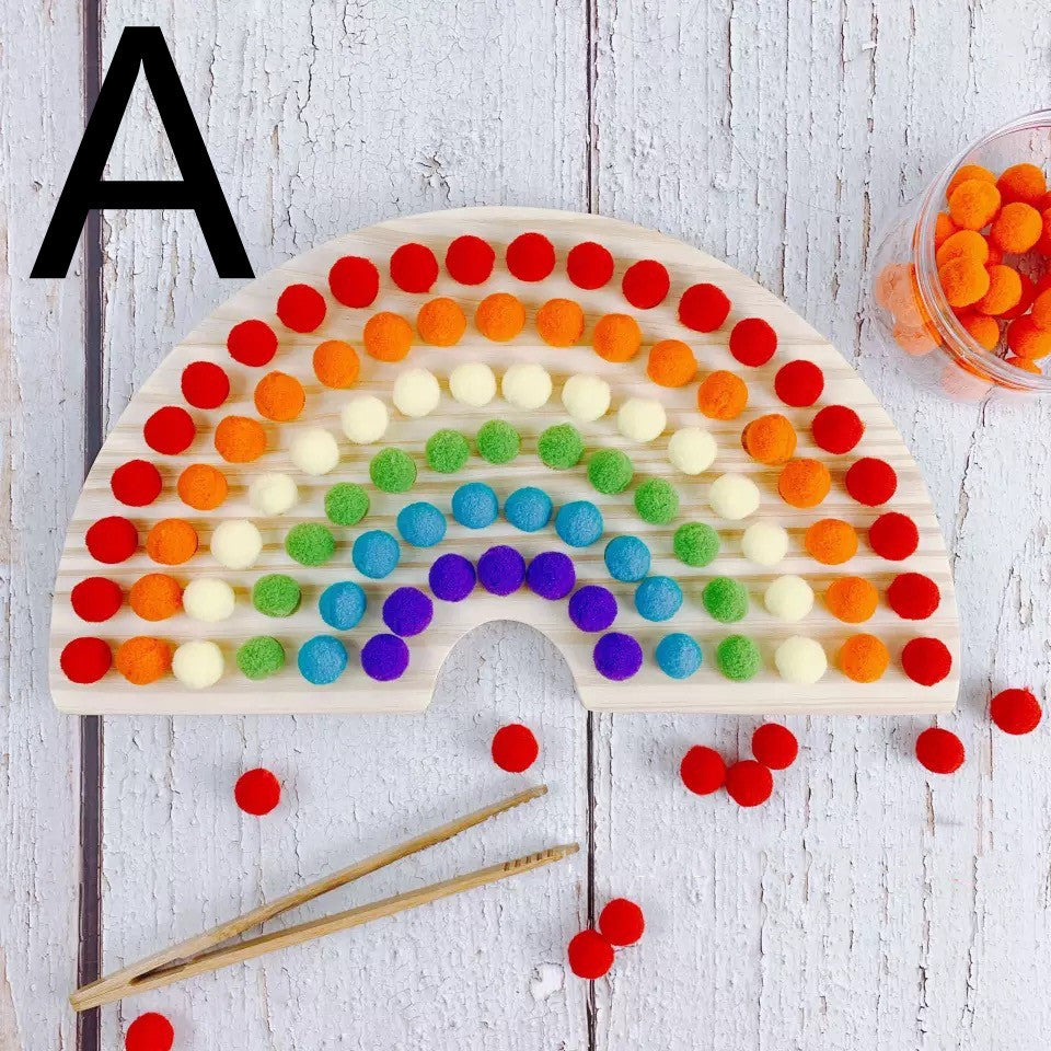 Rainbow Hair Ball Building Blocks Educational Baby Toy