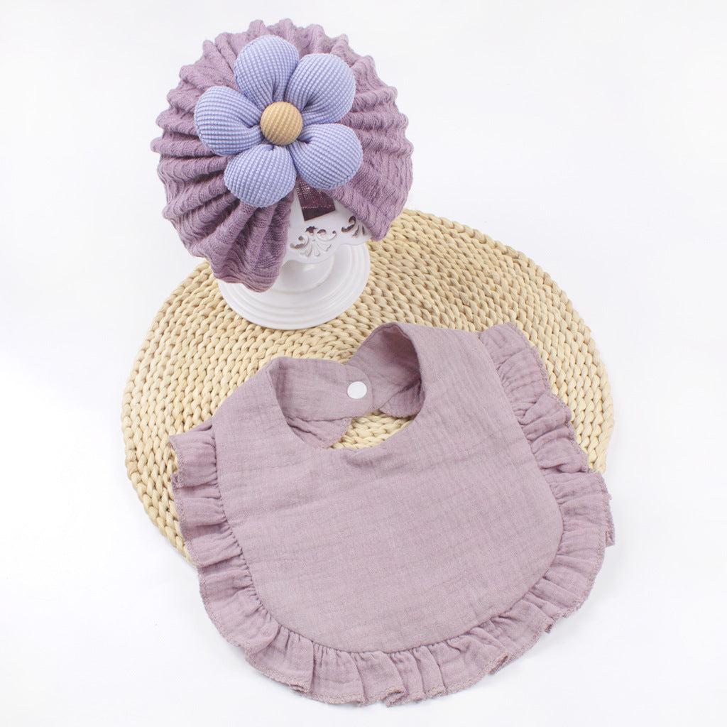 Newborn Muslin Baby Hat Bib Set