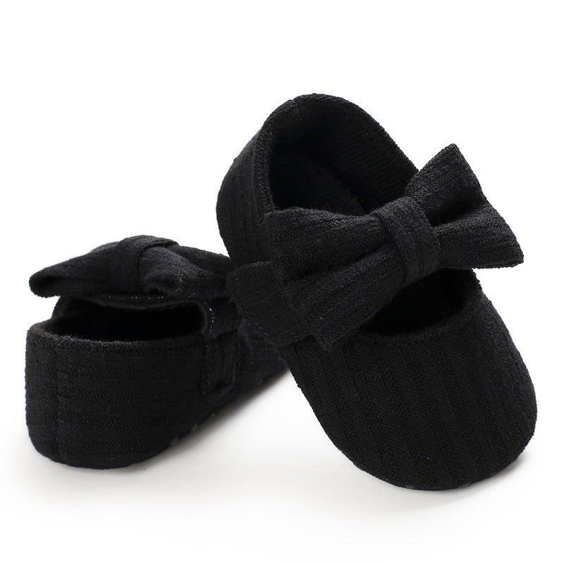 Wool Knitted Baby Shoes Bow Design