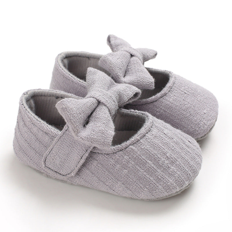 Wool Knitted Baby Shoes Bow Design