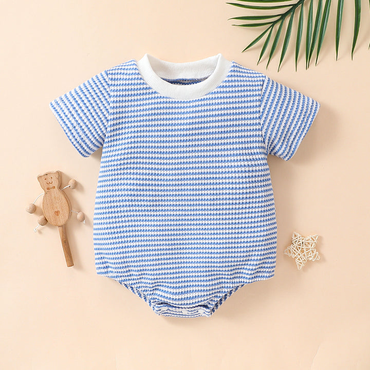 Baby Unisex Striped Cotton Short Sleeve Romper