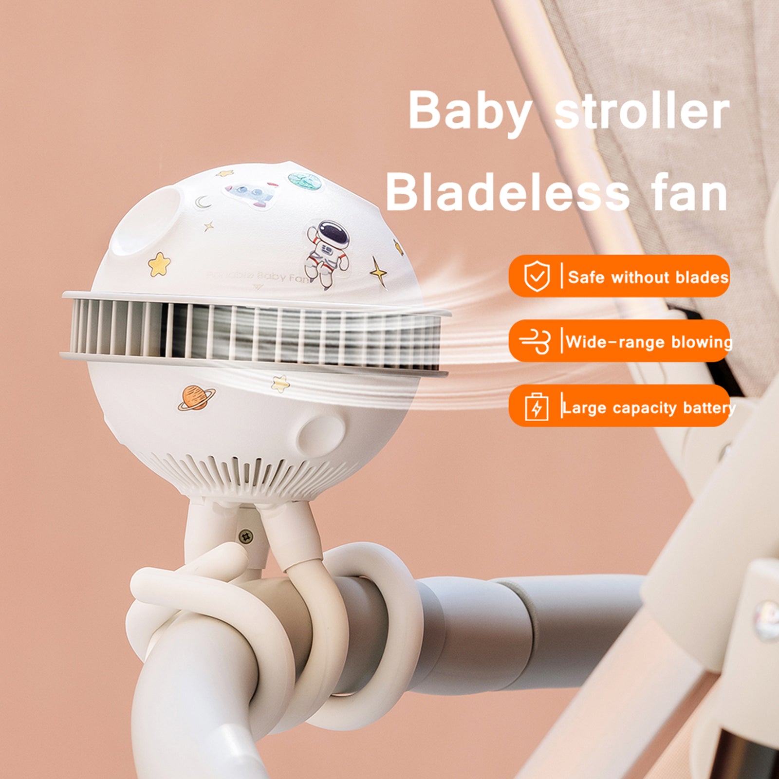 Bladeless Baby Stroller Fan
