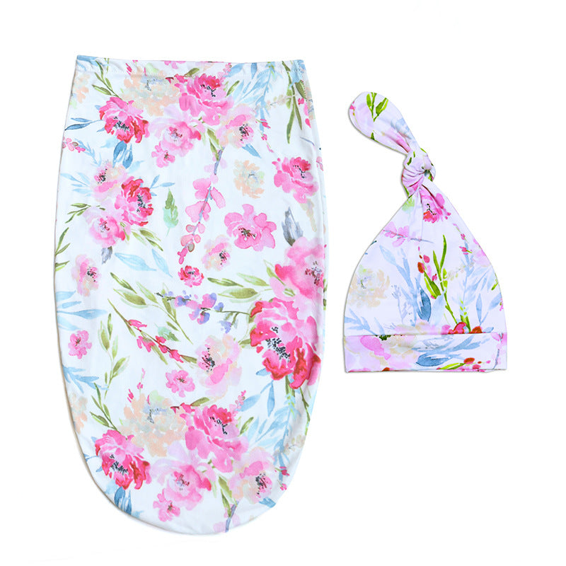 Baby Sleeping Bag Knot Beanie Set