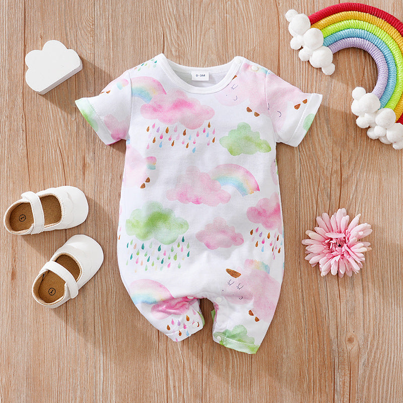 Short Sleeve Summer Baby Jumpsuit Clothes