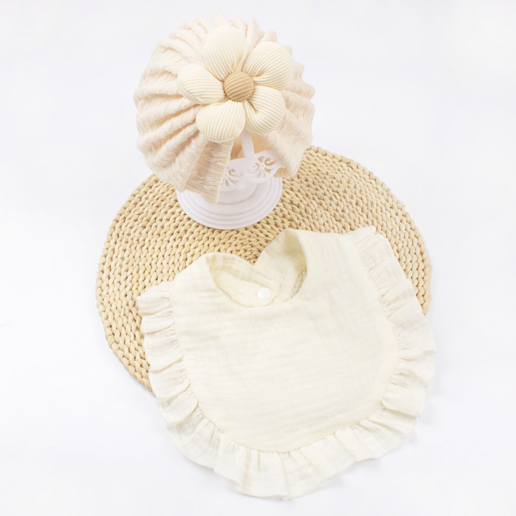 Newborn Muslin Baby Hat Bib Set