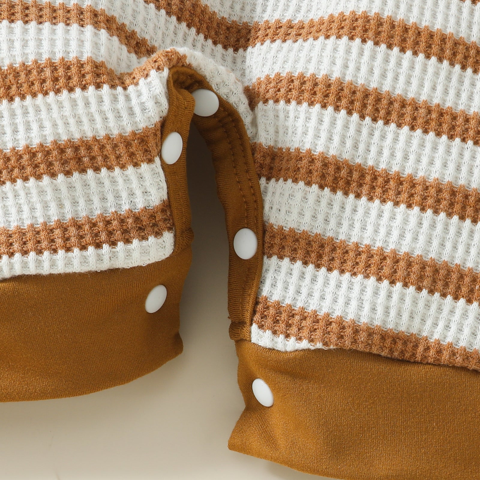 Baby Boy Waffle Stripe Short Sleeve Romper
