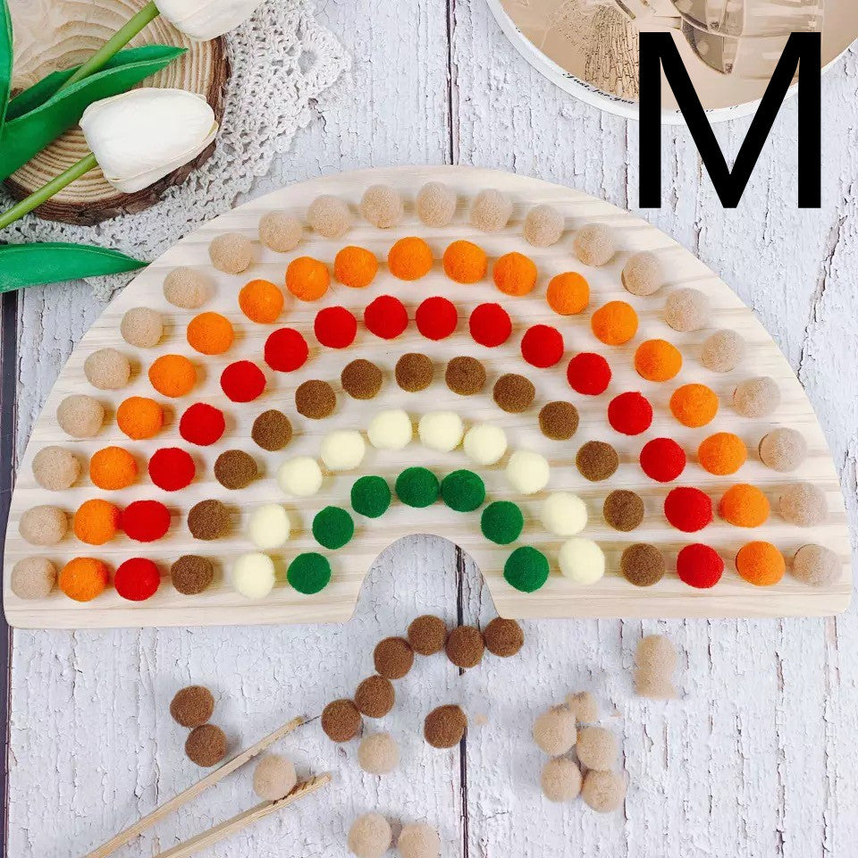 Rainbow Hair Ball Building Blocks Educational Baby Toy