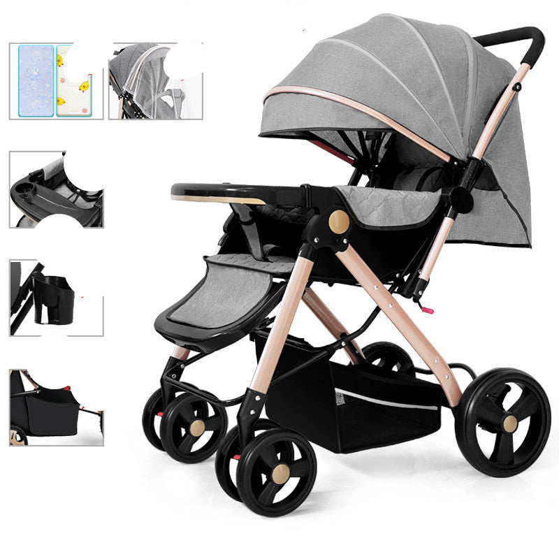Convertible Lightweight Shock Absorbing Baby Stroller