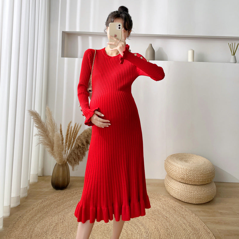 Knitted Maternity Sweater Dress